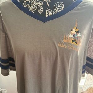 Disney Gray and Blue Short Sleeve Tee